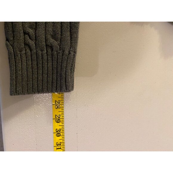 Izod Mens Cable Knit Sweater Crew Neck Olive Gray  XL - Picture 8 of 8